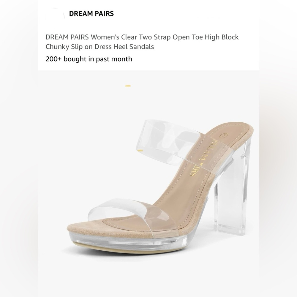 Dream Pairs Clear High Heel Platform Sandals in Size 9.5  Like new!